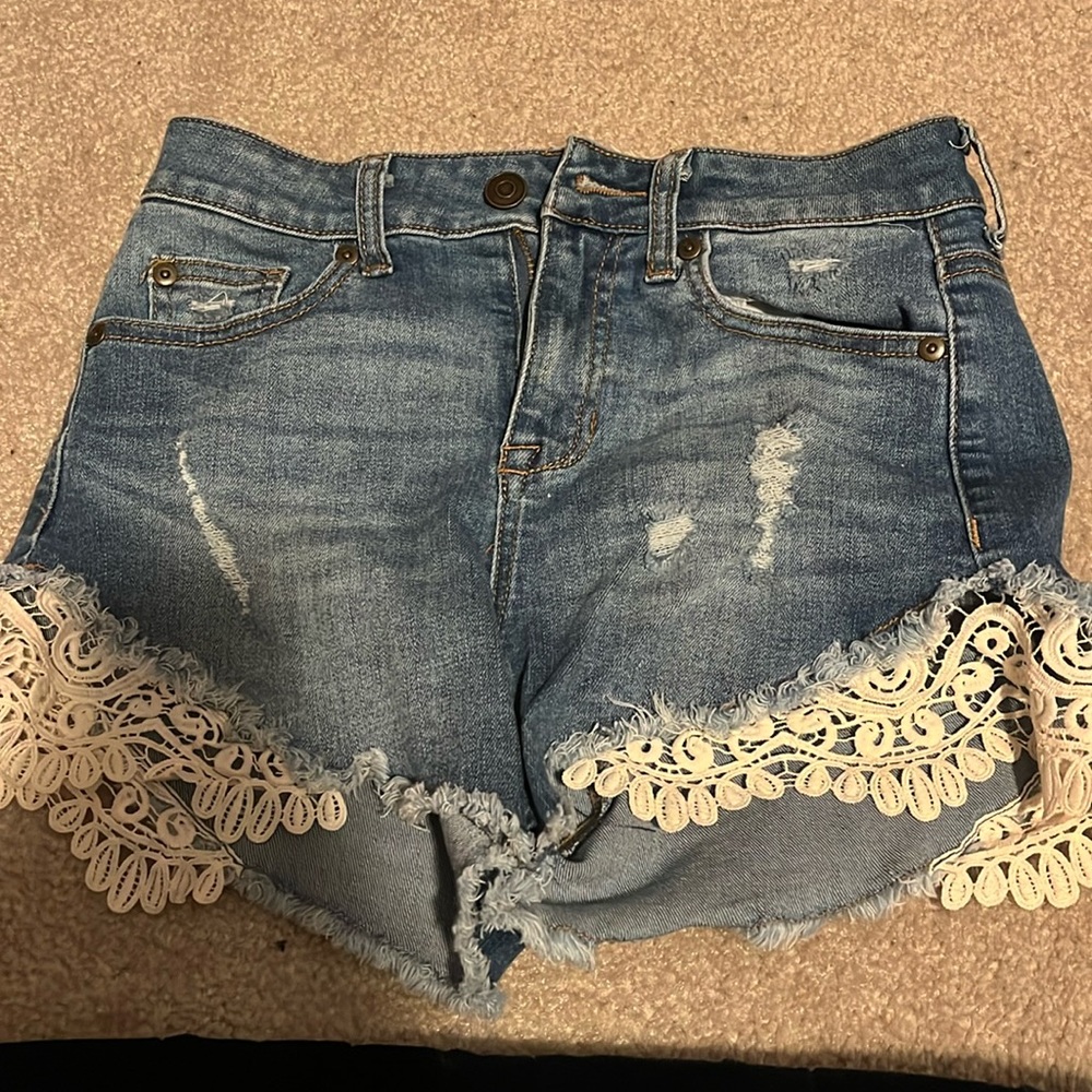 Altar’d State jean shorts with lace. Size 25/1